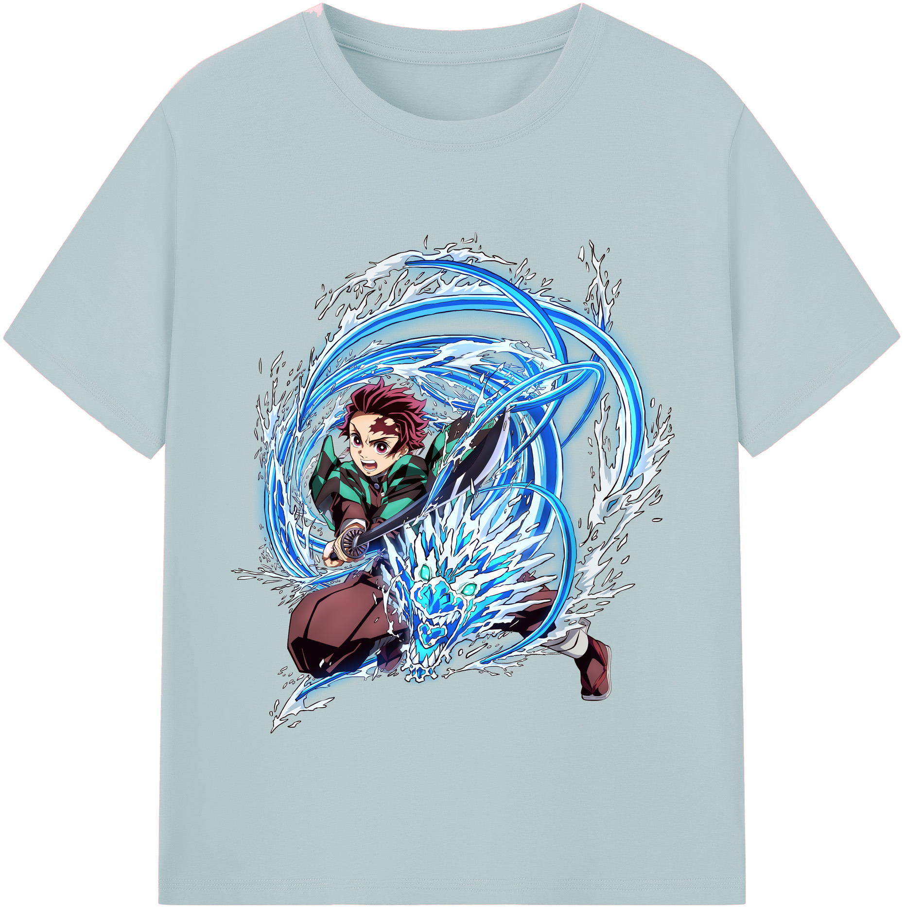 （画像用） 鬼滅の刃 竈門 炭治郎／かまど たんじろう Kamado Tanjirou 綿100％半袖Tシャツ（フロントプリント）